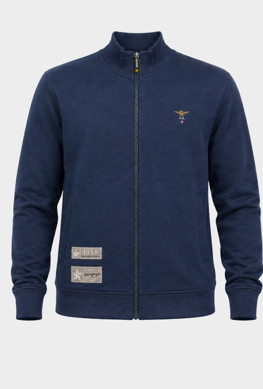 Felpa Uomo Zip Intera Aeronautica Militare- BLU NAVY