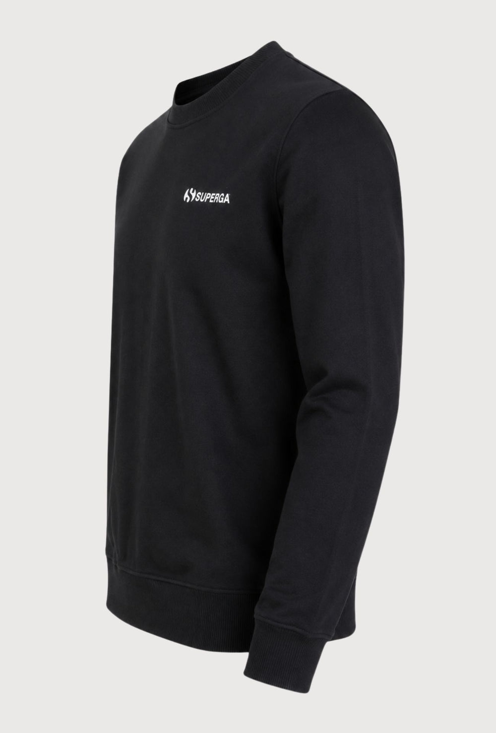 Felpa Uomo SUPERGA  Girocollo in Cotone con Logo Stampato Lato Cuore- NERO