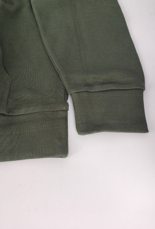 Felpa Uomo in cotone DIADORA con cappuccio logo stampato lato cuore- VERDE MILITARE