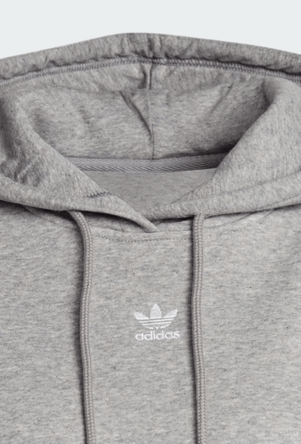 Felpa Donna ADIDAS tinta unita con cappuccio cotone felpato - GRIGIO