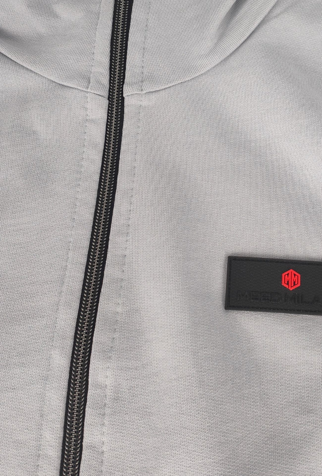 Felpa Full Zip MEED MILANO In Cotone logo Gommato Lato Cuore- GRIGIO