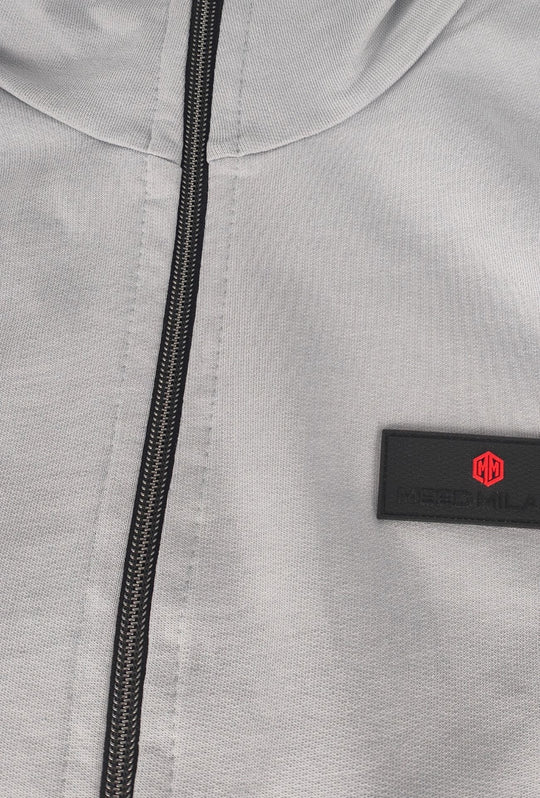 Felpa Full Zip MEED MILANO In Cotone logo Gommato Lato Cuore- GRIGIO