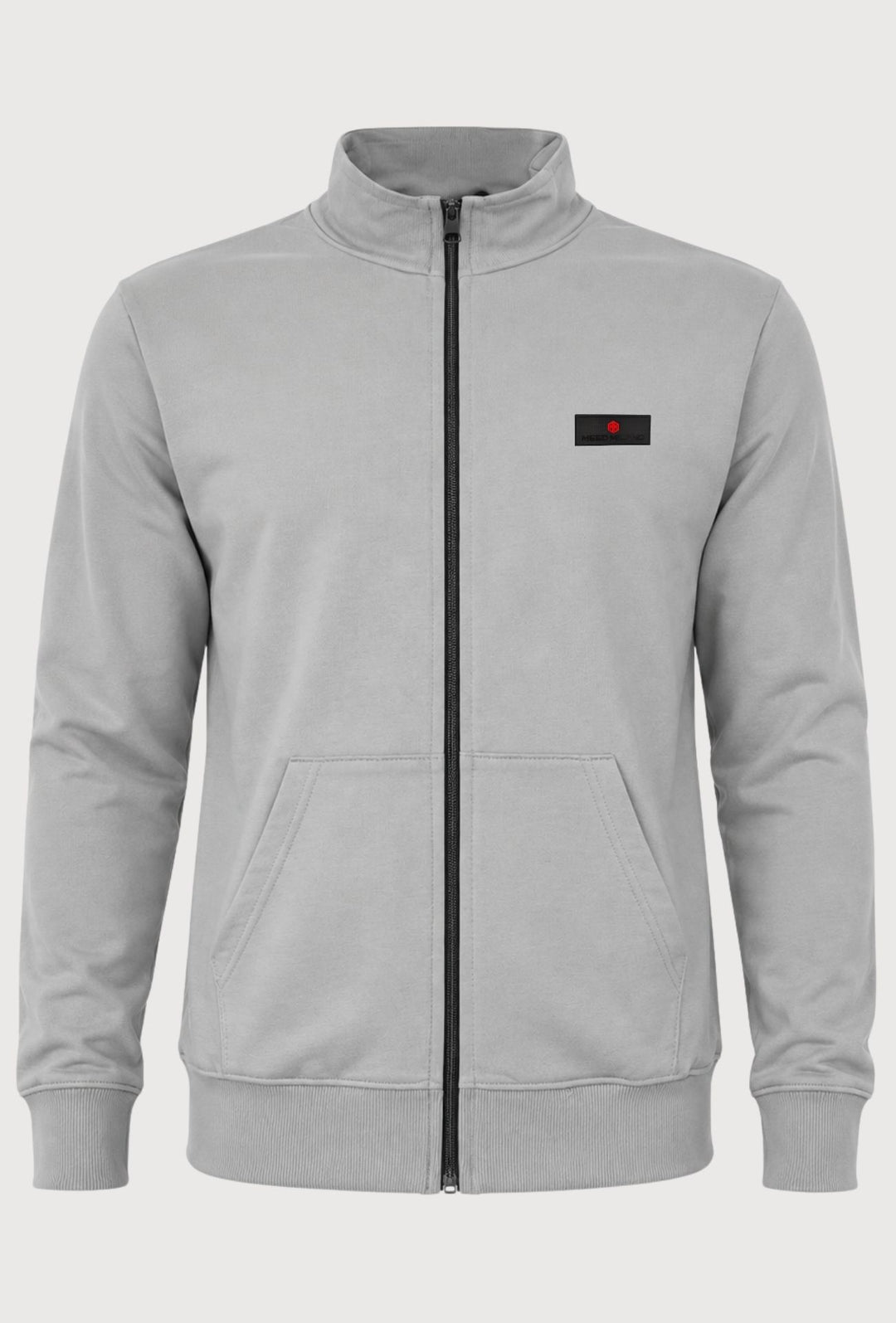 Felpa Full Zip MEED MILANO In Cotone logo Gommato Lato Cuore- GRIGIO