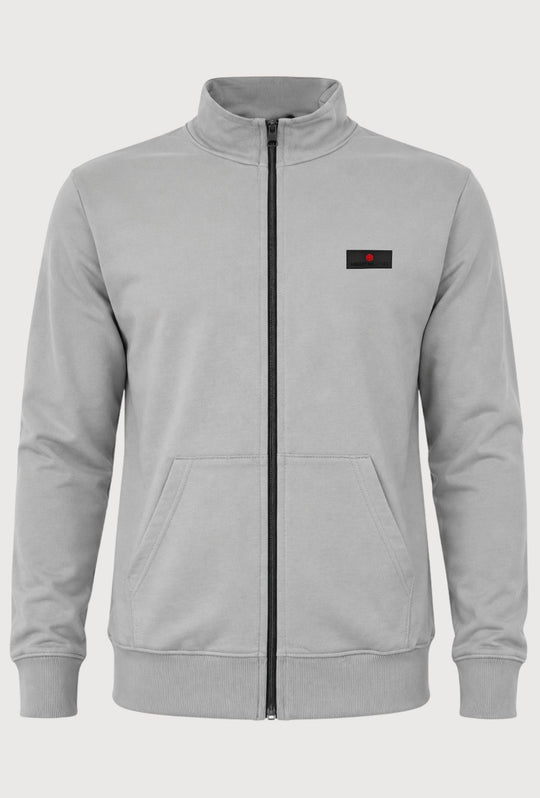 Felpa Full Zip MEED MILANO In Cotone logo Gommato Lato Cuore- GRIGIO
