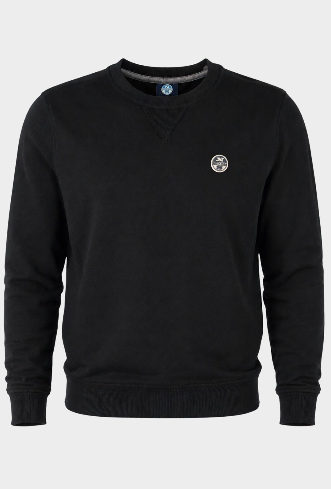 Felpa Uomo NORTH SAILS  Girocollo in 100% Cotone Logo ricamato lato cuore- NERO