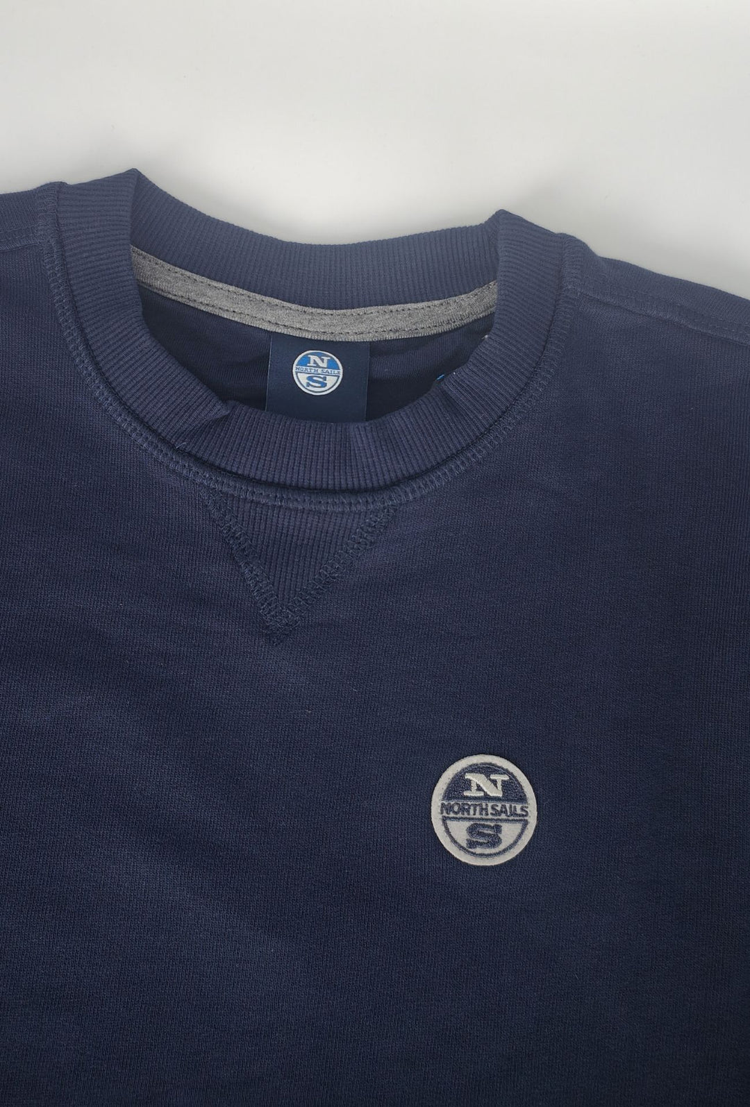 Felpa Uomo NORTH SAILS  Girocollo in 100% Cotone Logo ricamato lato cuore- BLU NAVY