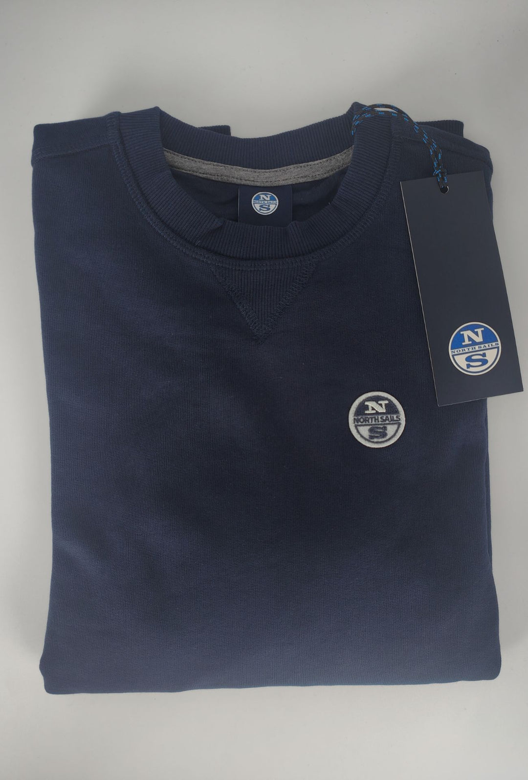 Felpa Uomo NORTH SAILS  Girocollo in 100% Cotone Logo ricamato lato cuore- BLU NAVY