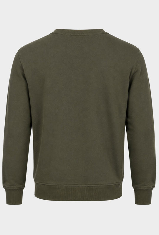 Felpa Uomo NORTH SAILS  Girocollo in 100% Cotone Logo ricamato lato cuore-  VERDE ARMY
