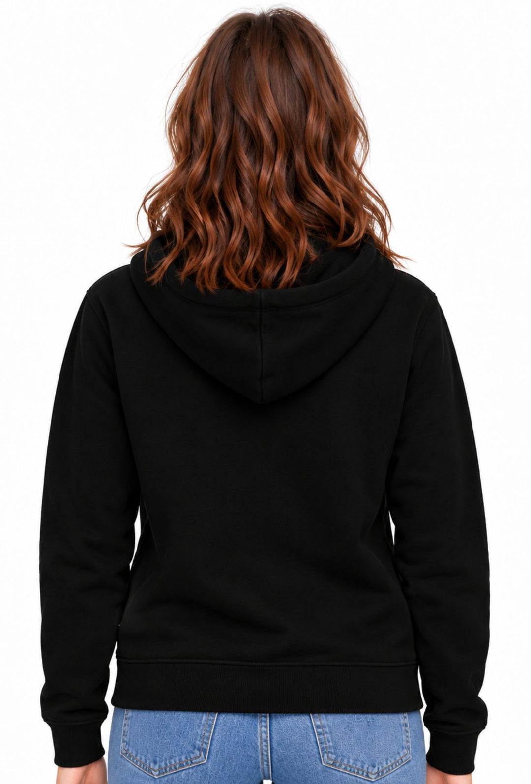 Felpa Donna Tommy Jeans in Cotone con Cappuccio Logo centrale stampato- NERO