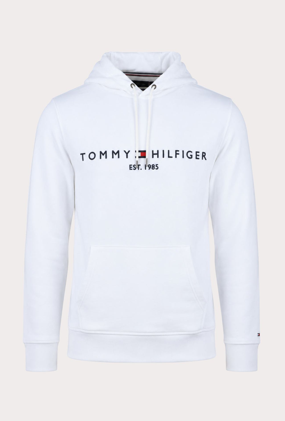Felpa uomo Tommy Hilfiger Flex con cappuccio e logo Regular fit invernale - BIANCO