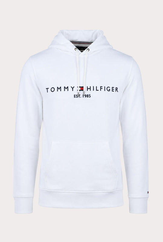 Felpa uomo Tommy Hilfiger Flex con cappuccio e logo Regular fit invernale - BIANCO