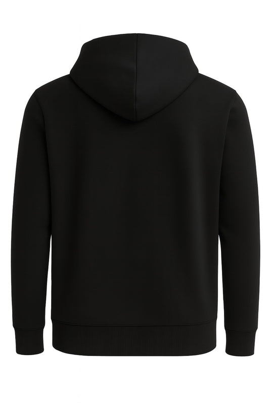 Felpa uomo felpata Full zip con cappuccio - NERO