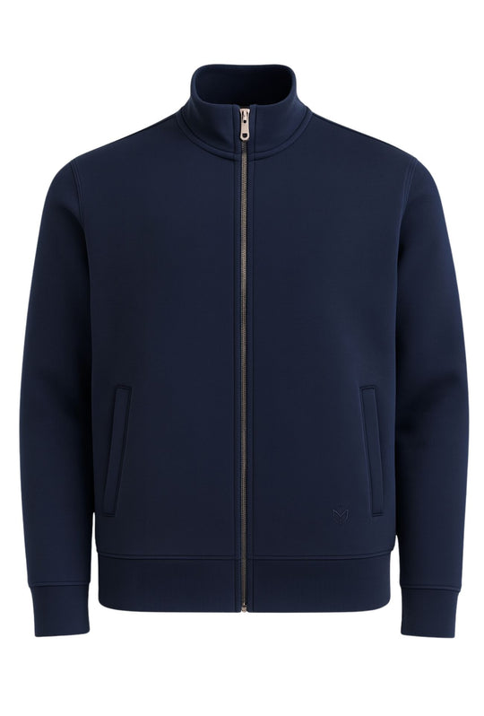 Felpa Uomo aperta con zip felpe invernali senza cappuccio - BLU