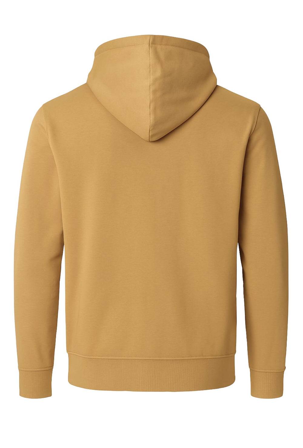 Felpa cotone leggera uomo con zip cappuccio tinta unita - GIALLO OCRA