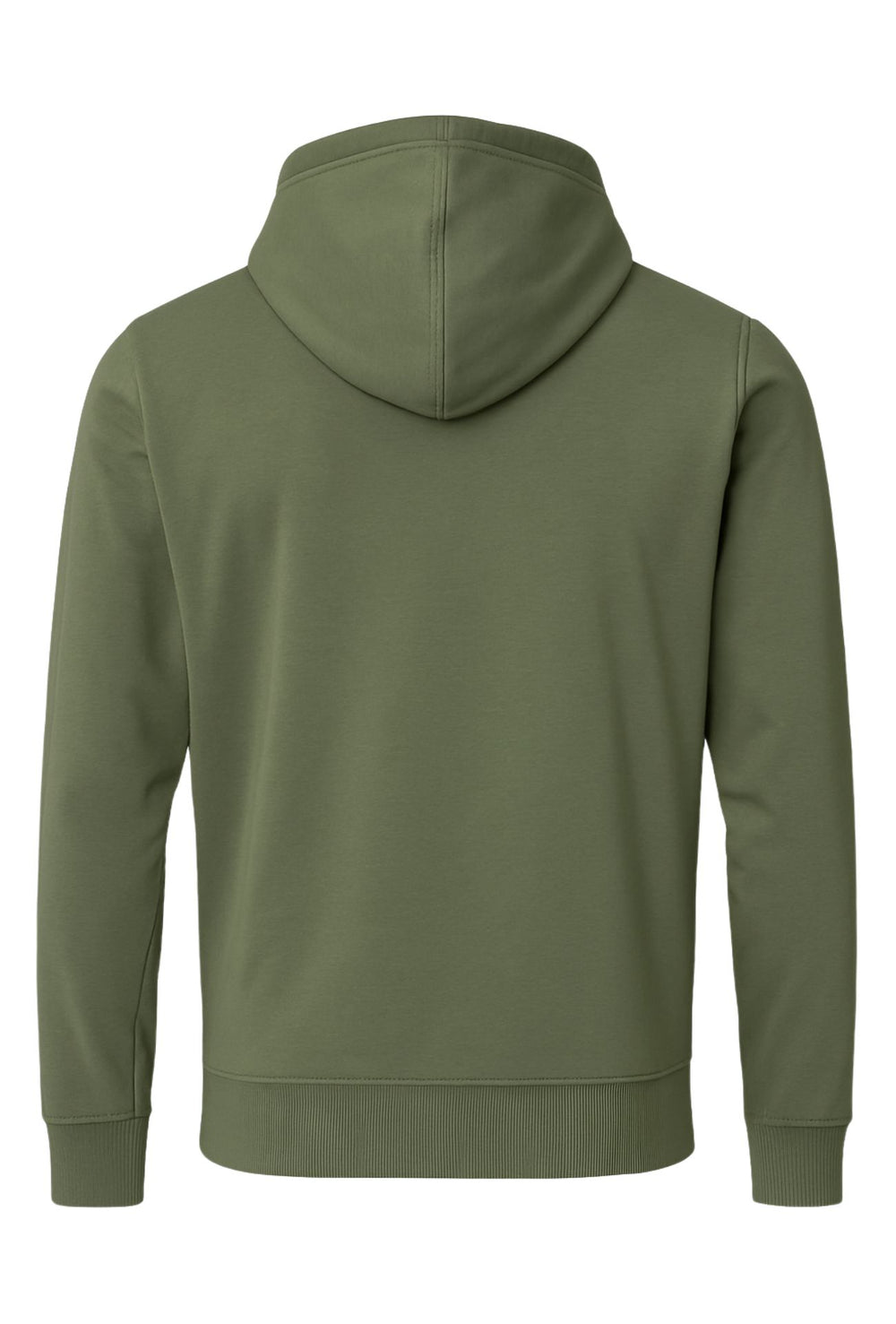 Felpa cotone leggera uomo con zip cappuccio tinta unita - VERDE MILITARE