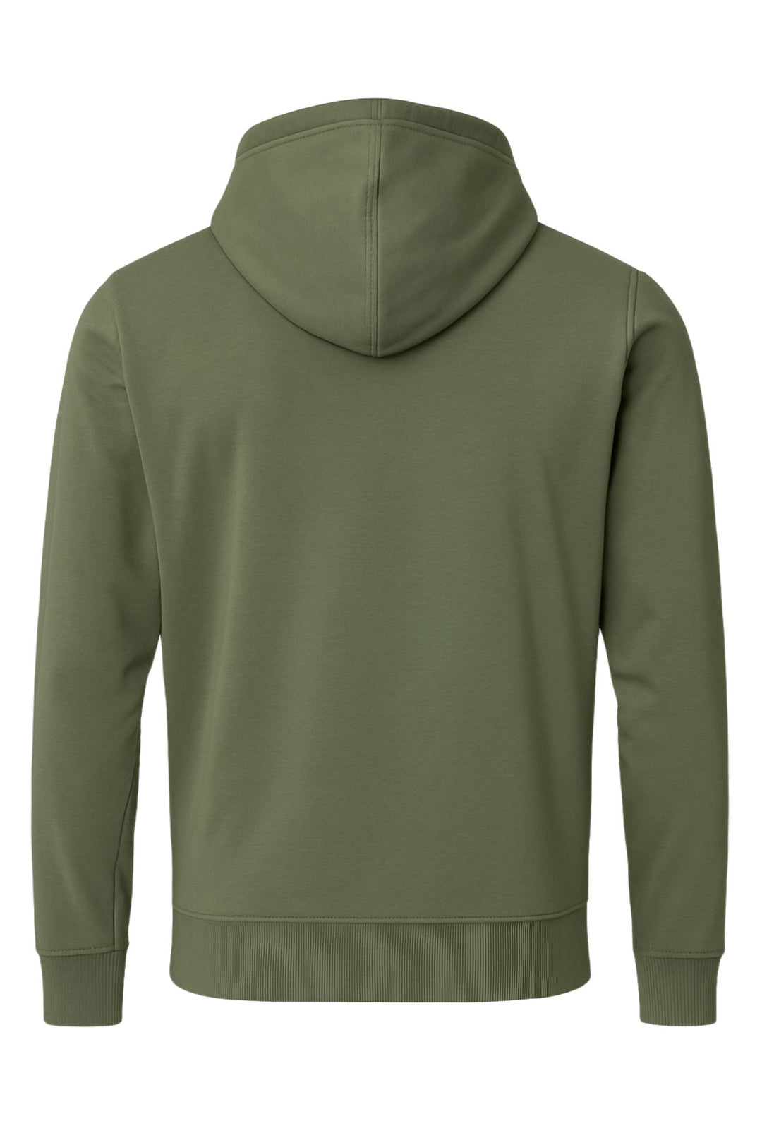 Felpa cotone leggera uomo con zip cappuccio tinta unita - VERDE MILITARE