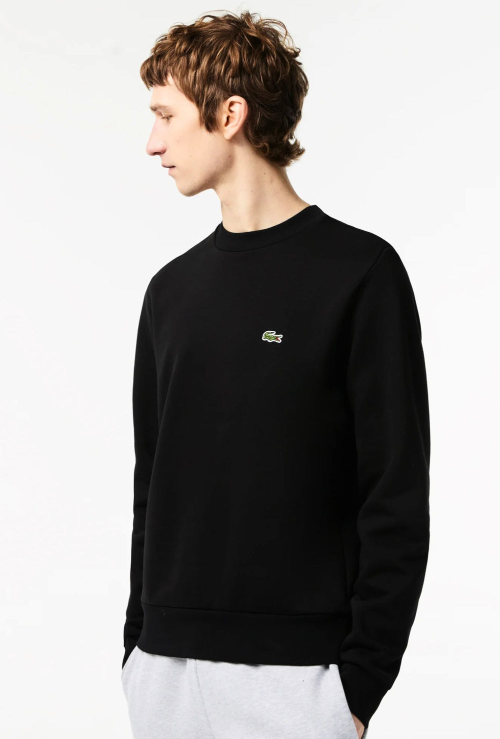 Felpa Uomo Lacoste girocollo felpato - NERO