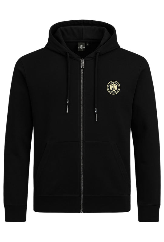 Felpa aperta uomo leggera con cappuccio e zip - NERO