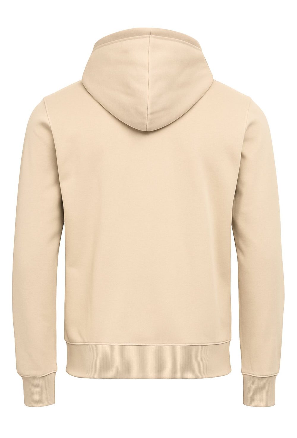 Felpa uomo aperta in cotone leggero con zip e cappuccio - BEIGE
