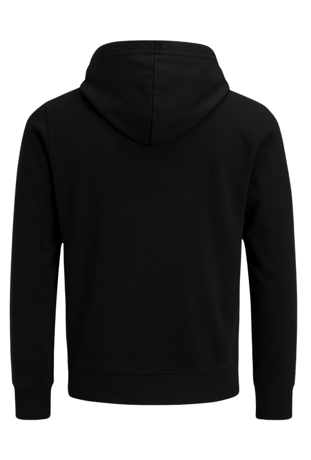 Felpa uomo aperta in cotone leggero con zip e cappuccio - NERO