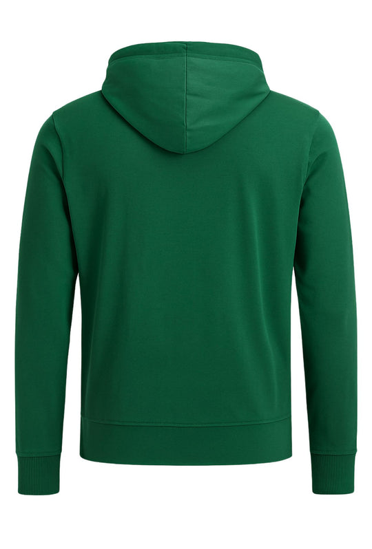 Felpa aperta uomo leggera con cappuccio e zip - VERDE