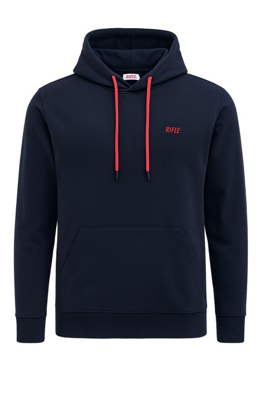 Felpa Uomo RIFLE chiusa con cappuccio cotone leggero - BLU