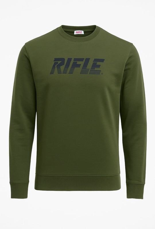 Felpa uomo RIFLE Girocollo leggero - VERDE MILITARE