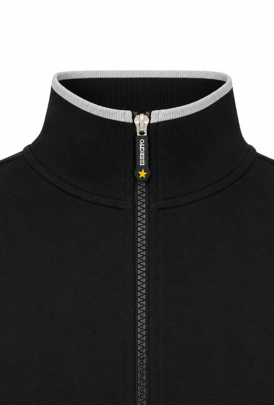 Felpa Uomo Zip Intera Accademia Militare-NERO
