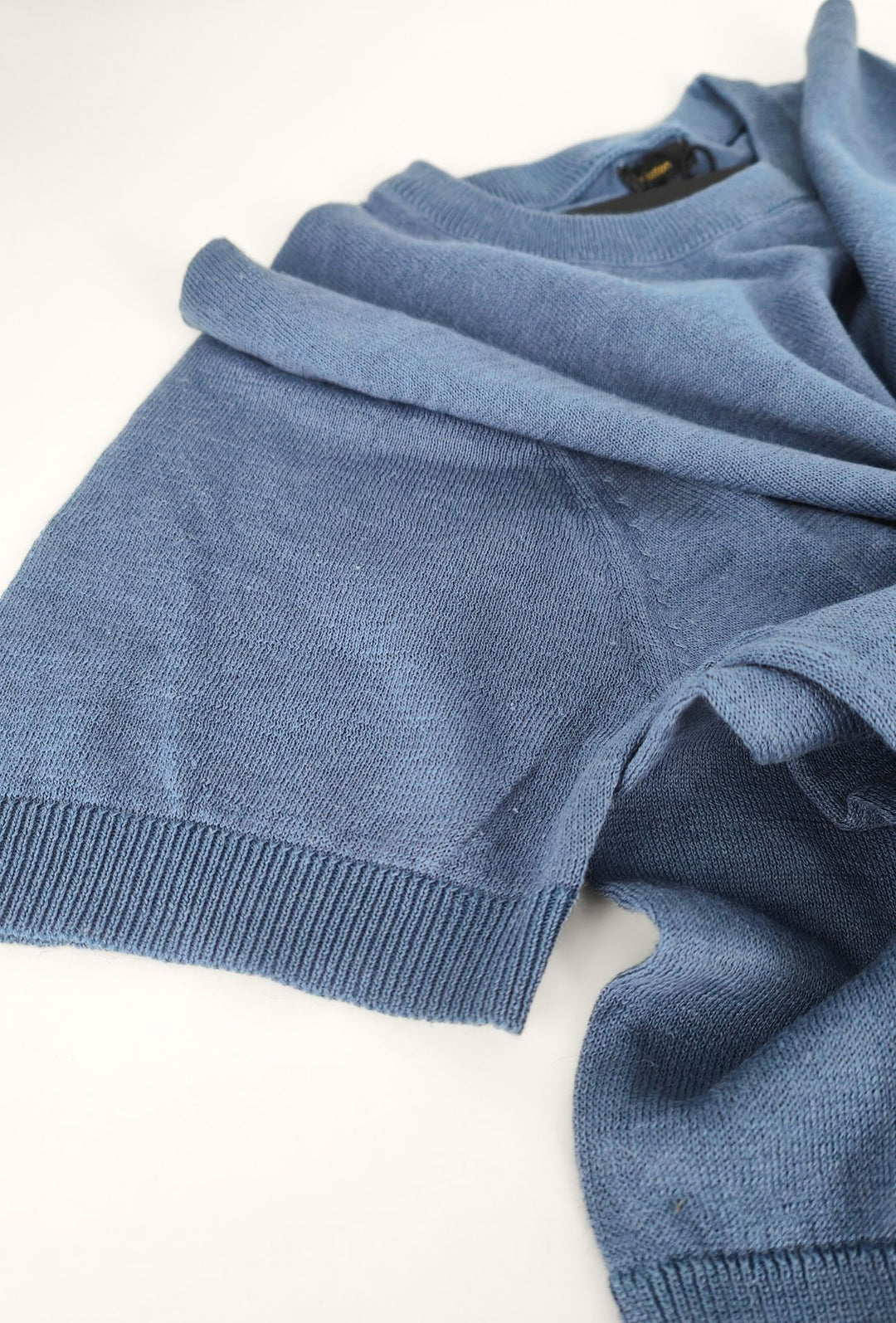 T-shirt uomo in Lino e cotone, maglietta mezza manica in maglia - FUMO