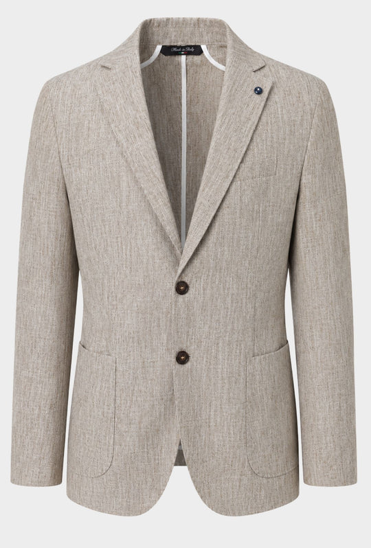 Giacca Uomo PORTOCERVO in Cotone e Lino Drop 7- BEIGE MELANGE