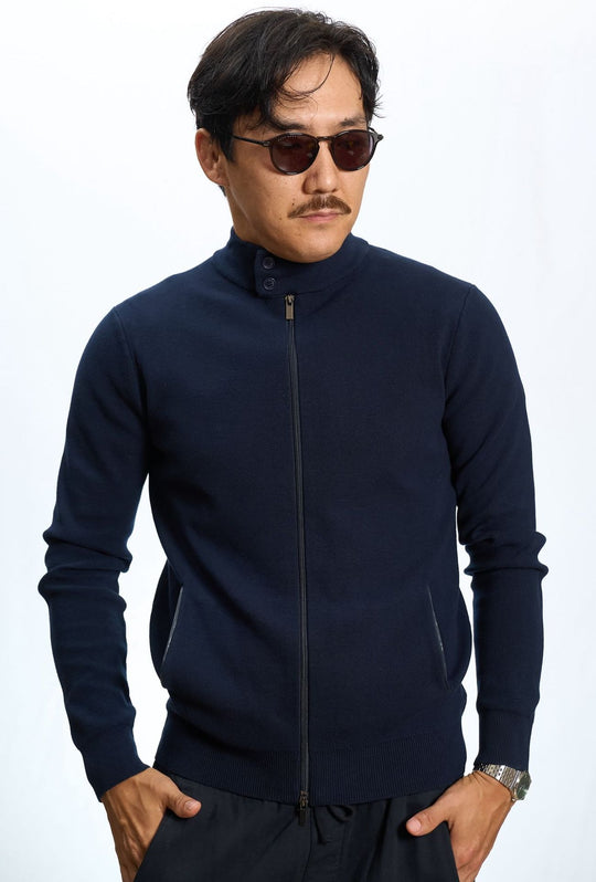 Maglia full zip doppio cursore maglione dresserd - BLU