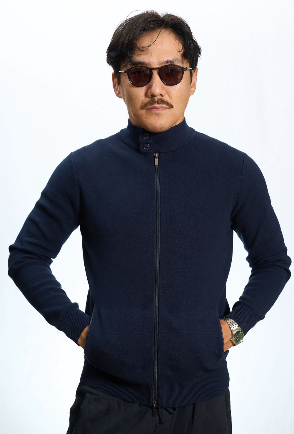 Maglia full zip doppio cursore maglione dresserd - BLU