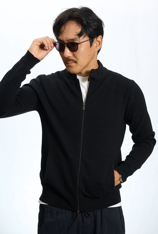 Maglia full zip doppio cursore maglione dresserd - NERO