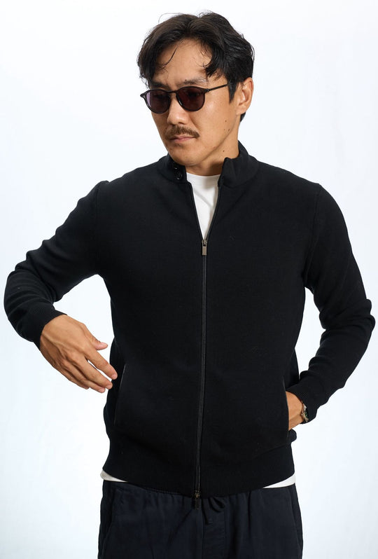 Maglia full zip doppio cursore maglione dresserd - NERO