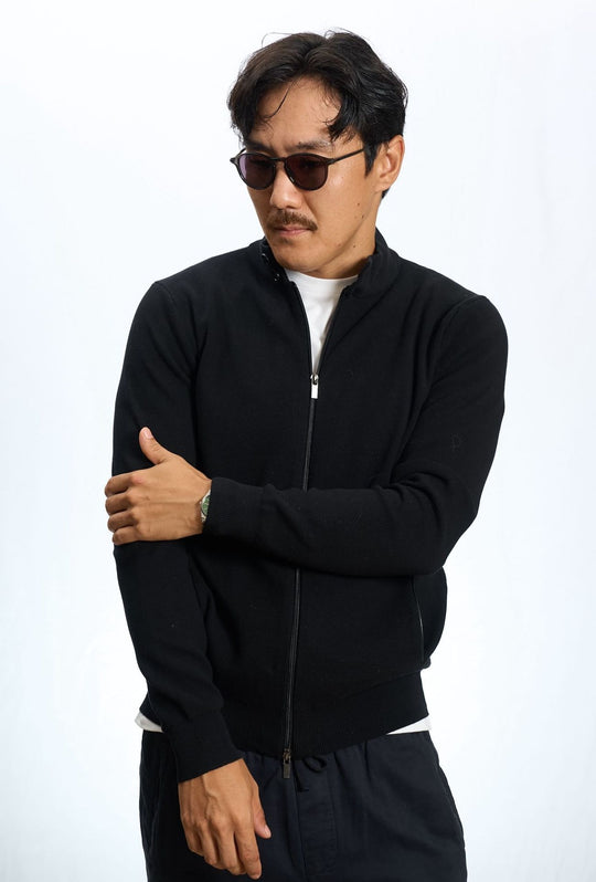 Maglia full zip doppio cursore maglione dresserd - NERO