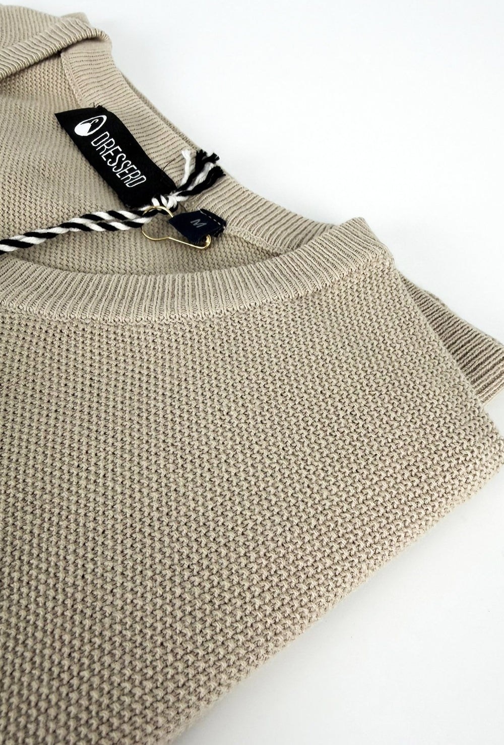 Maglioncino uomo 100% Cotone Trama lavorata Maglie Girocollo Dresserd - BEIGE