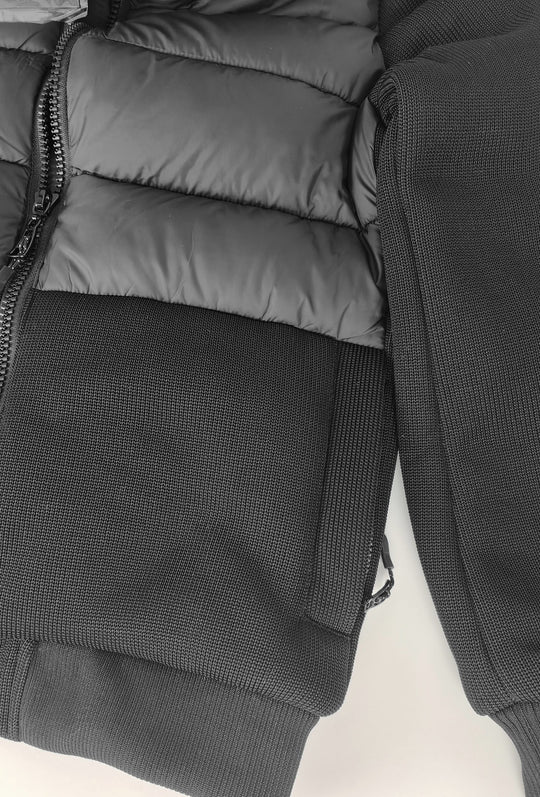Giubbino Uomo DRESSERD con Cappuccio Smontabile e Inserti in Maglia- NERO