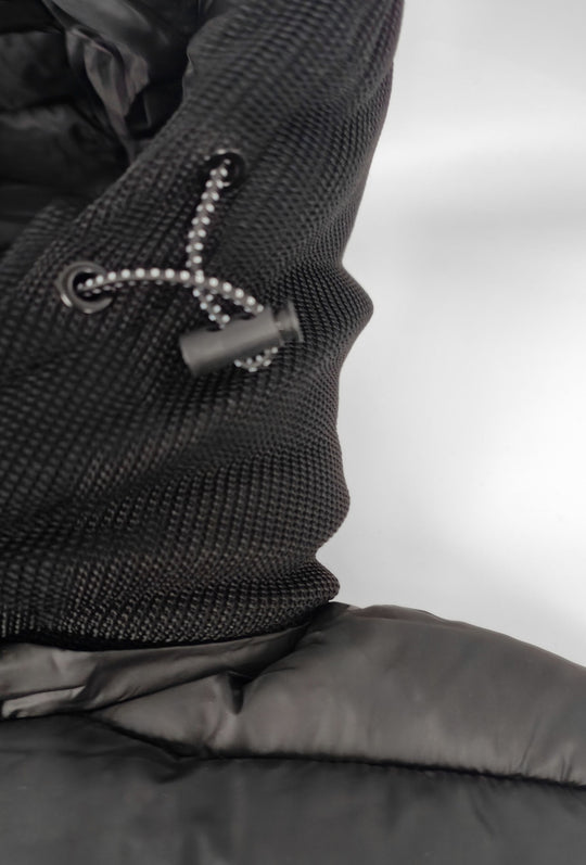Giubbino Uomo DRESSERD con Cappuccio Smontabile e Inserti in Maglia- NERO