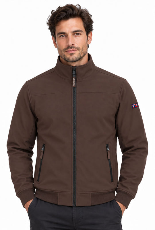 Giubbino Uomo Slim Norway Waterproof con Interno in Pile senza cappuccio- MORO