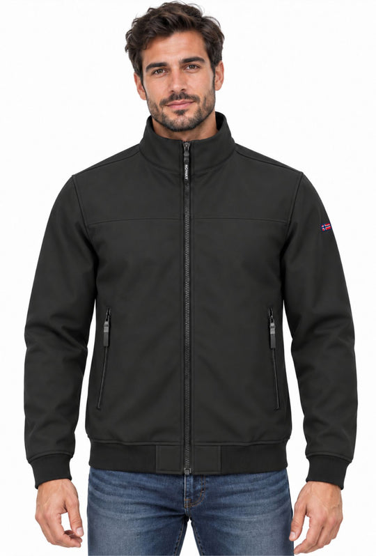 Giubbino Uomo Slim Norway Waterproof con Interno in Pile senza cappuccio  - NERO