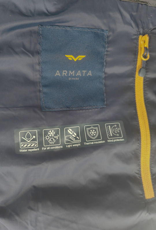 Giubbino Uomo tecnico ARMATA DI MARE con Cappuccio logo gommato lato cuore- BLU NAVY