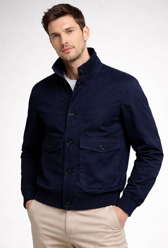 Giubbotto uomo con tasconi bomber leggero dresserd - BLU
