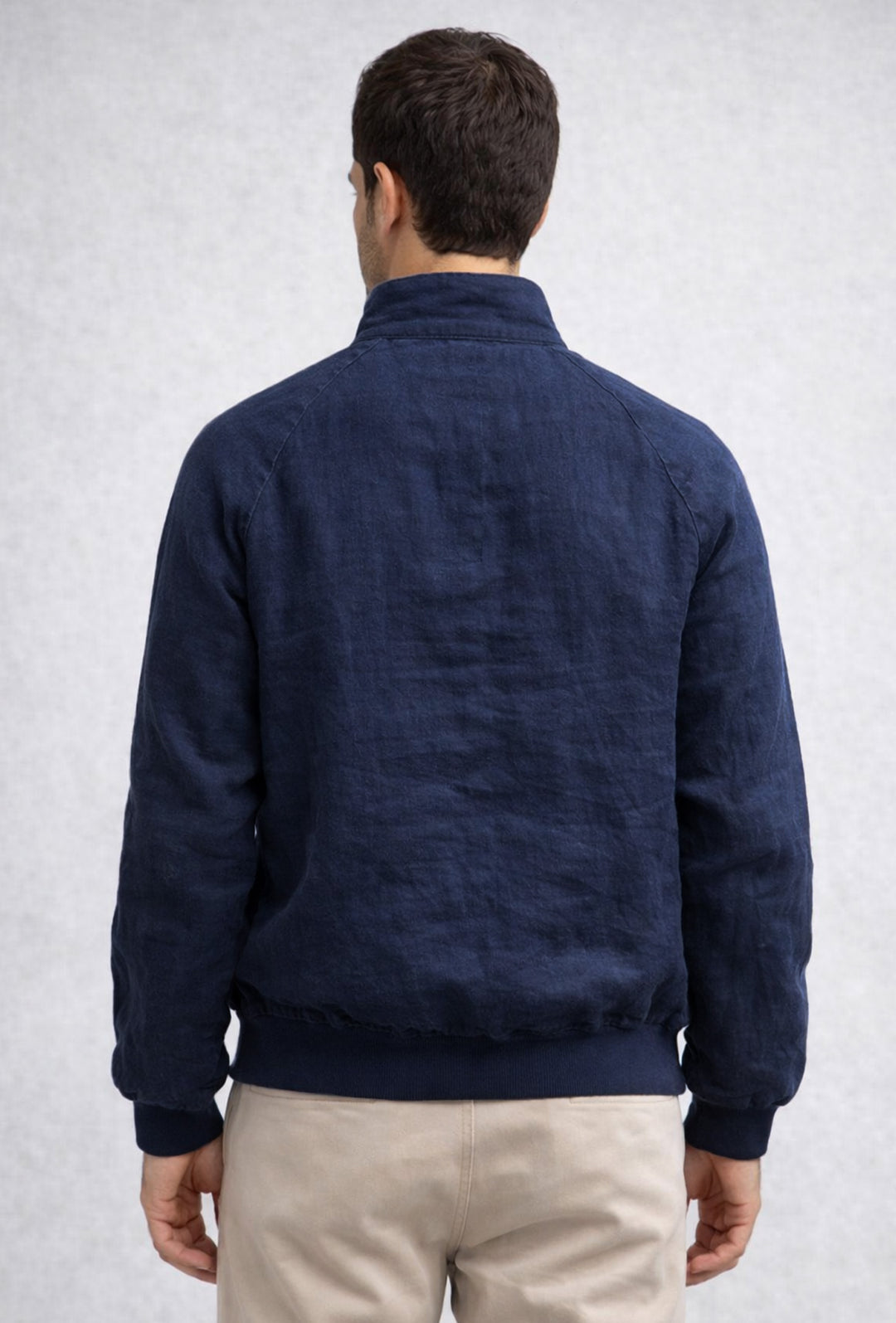 Giubbotto Uomo 100% Lino Dresserd Bomber Estivo - BLU