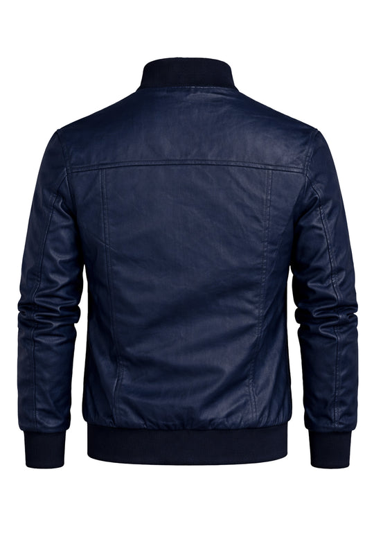 Giubbotto uomo Dresserd in Simil Pelle primaverile - BLU