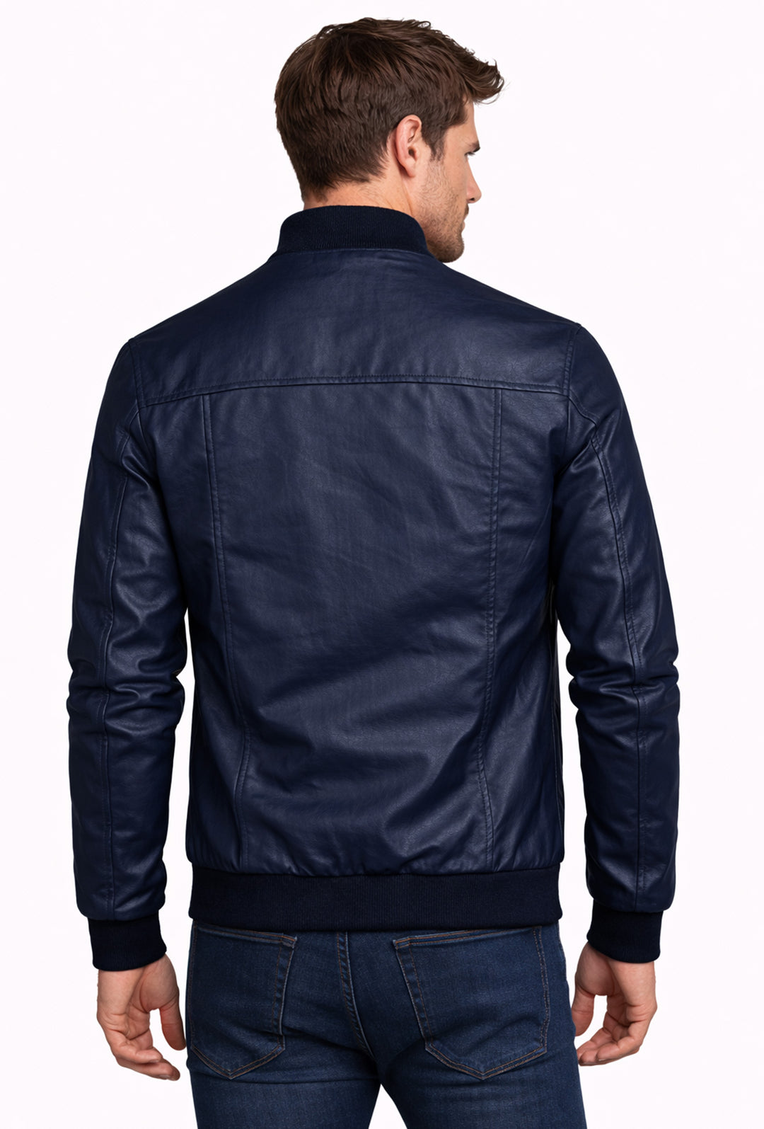 Giubbotto uomo Dresserd in Simil Pelle primaverile - BLU