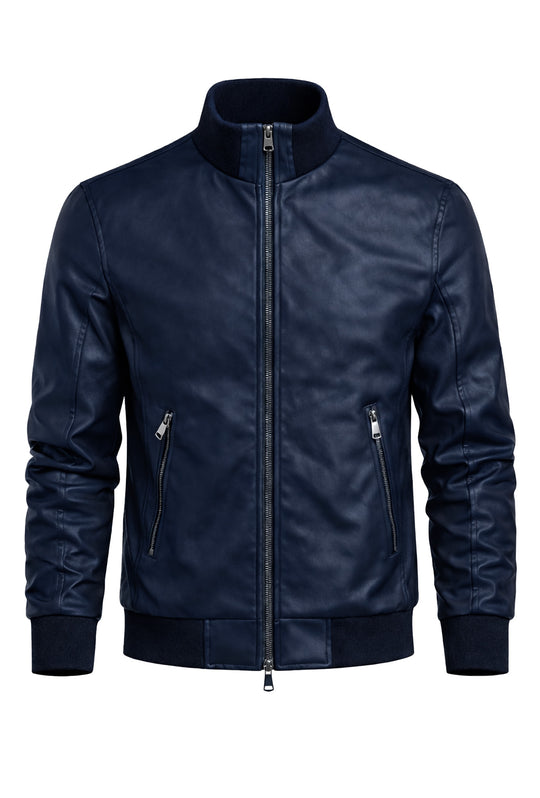 Giubbotto uomo Dresserd in Simil Pelle primaverile - BLU