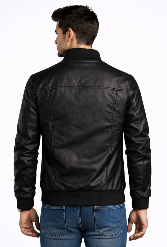 Giubbotto uomo Dresserd in Simil Pelle primaverile - NERO