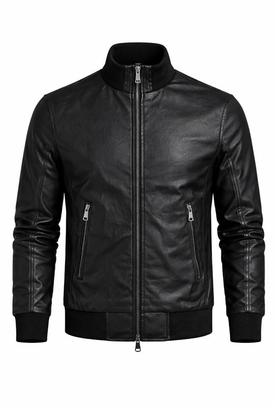 Giubbotto uomo Dresserd in Simil Pelle primaverile - NERO