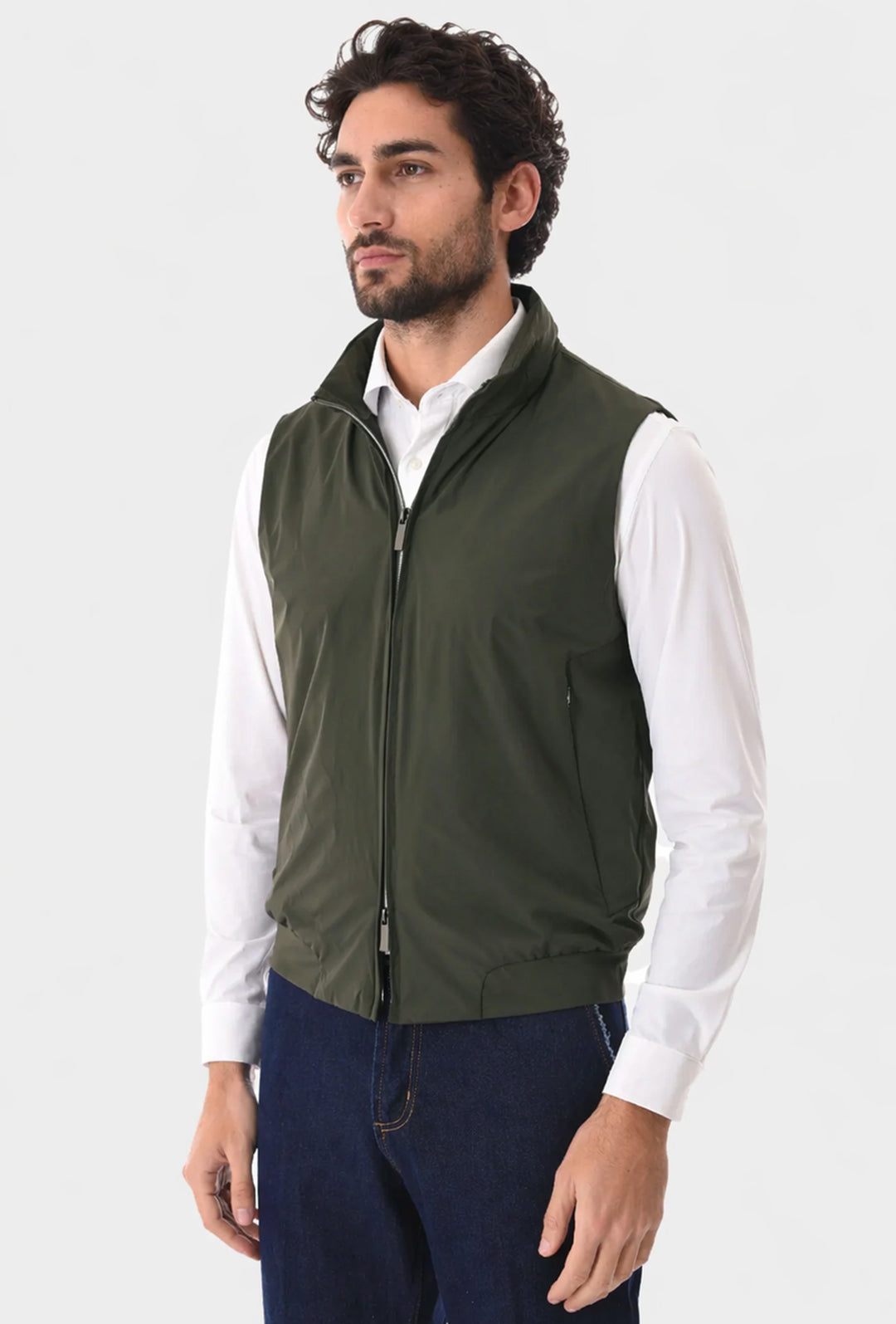Smanicato uomo NO STIRO slim fit dresserd - VERDE MILITARE