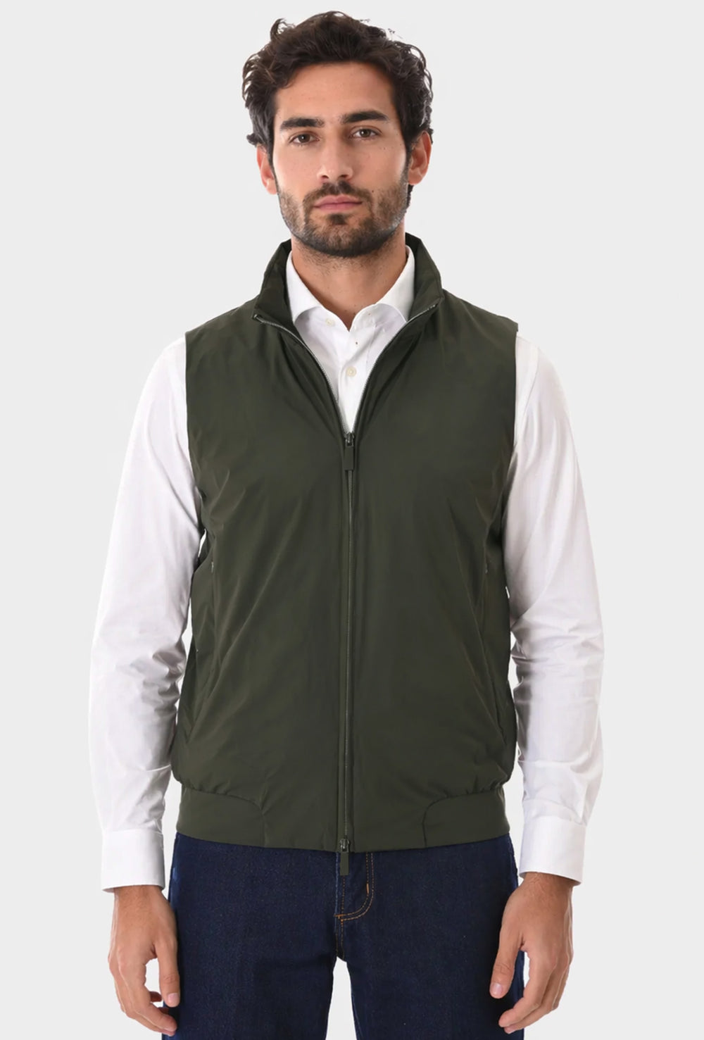 Smanicato uomo NO STIRO slim fit dresserd - VERDE MILITARE